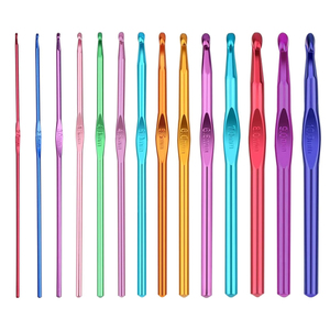 Vente d'usine – Crochets à manche en aluminium multicolores, 15 tailles (2mm-12mm), tailles individuelles, pour tricot et crochet - Product Image 1