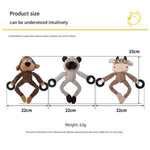 Mainan Anjing Plush Tahan Lama dengan Bunyi, Mainan Interaktif Edukatif untuk Anjing, Mainan Gigit yang Bersih - Product Image 3