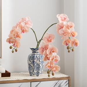 Orquídeas Artificiales Meng Jie, Phalaenopsis de Siete Cabezas, Decoraciones de Escritorio en Florero de Poliéster - Product Image 2