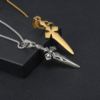 Pendentif de film pour homme, bijoux diars de Vampire, colliers et pendentifs gothiques fantaisie croix avec chaîne de haute qualité