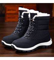 Bottes de neige d'hiver pour femmes, mi-mollet, à lacets, doublure en peluche, semelle antidérapante, décontractées pour l'extérieur