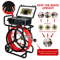 Cámara de Inspección de Tuberías de Alta Calidad de 60M, Sonda de 512Hz, Cámara de Alcantarillado Autonivelante con Ruedas, Pantalla de 10.1 Pulgadas, Sistema de Boroscopio DVR