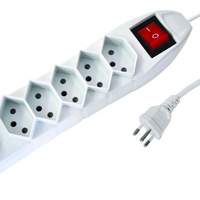 Prise de courant multiprise Prise suisse chaude 6 voies avec protection contre les surcharges câble H05VV-F 3G1.0mm2x1.5m
