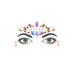 Autocollants de tatouage en strass, 6 pièces/ensemble, auto-adhésifs, à paillettes, pour décoration du visage et du corps, pour fête, festival, noël, mariage, bijoux pour le visage - Product Image 5