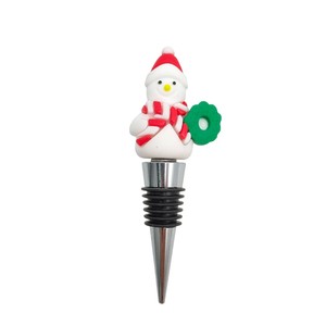 Green Ring Snowman <b>Wine</b> <b>Bottle</b> Stopper <b>Plastic</b> Christmas Decorative Stoppers For <b>Wine</b> Whiskey Champagne <b>Bottles</b> - Product Image 2