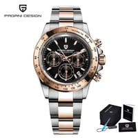 Pagani Design 1644 Montres de poignet pour homme en acier inoxydable avec diamant et chronographe à quartz