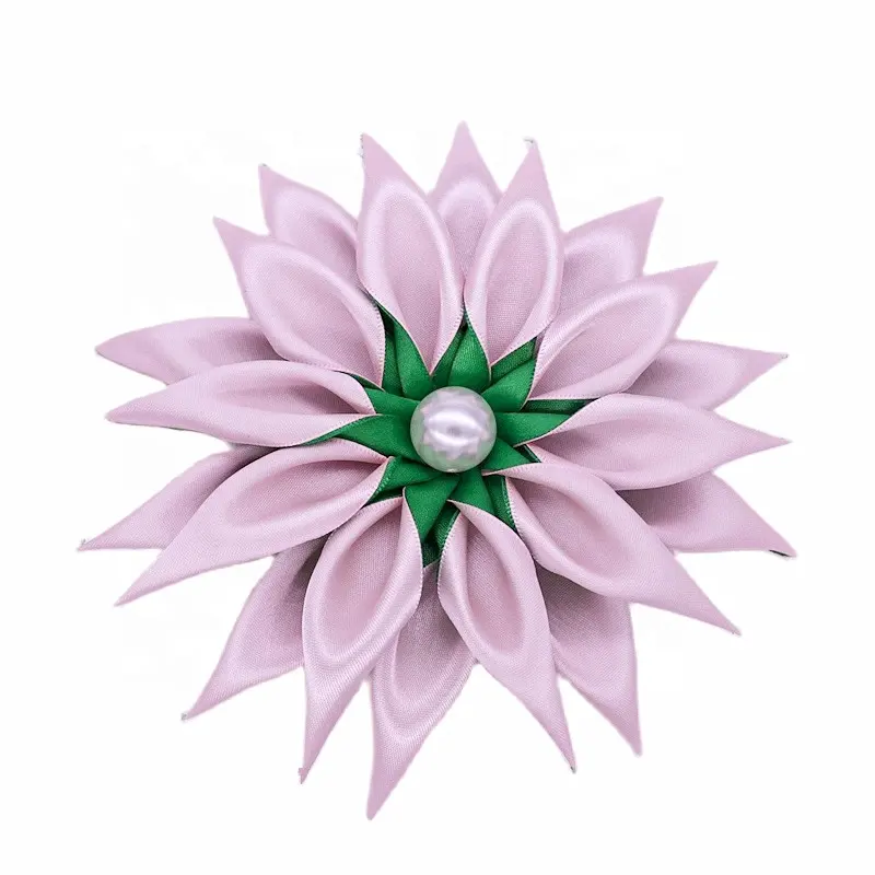 Broche fleur plume rose et vert pour corsages de mariage église alpha sororité accessoires