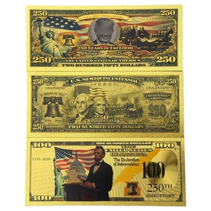 Billet de banque commémoratif du 250e anniversaire de l'Amérique 2026 plaqué or 24 carats pour collection - Product Image 1