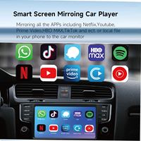 Adaptador Popular con Cable para Pantalla WiFi CarPlay, Puerto Tipo-C, Control Remoto, Compatible con iPhone y Android Auto, Navegación GPS, Pantalla Dividida