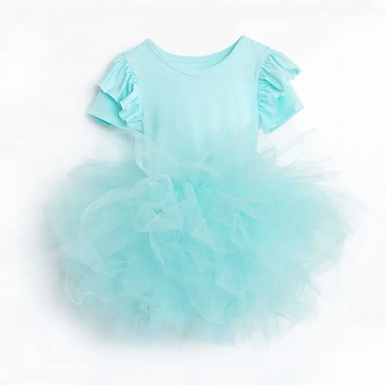 Gaun Tari Tulle Puffy Bayi Perempuan Musim Panas Kustom Gaun Tutu Putri Bayi Perempuan Pakaian 6-12 Bulan