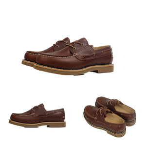 Chaussures <span class=keywords><strong>bateau</strong></span> en cuir pour hommes, mocassins décontractés confortables à enfiler, faible MOQ, fabrication OEM ODM - Product Image 1