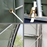 Abri dôme de qualité commerciale 6m L x 6m L avec couverture en tissu 750gsm, système de verrouillage par torsion, sans soudure
