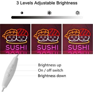 Sushi neon light LED indoor hanging USB powered store window decoration light street atmosphere light luminous <b>sign</b> custom 5V - Product Image 2