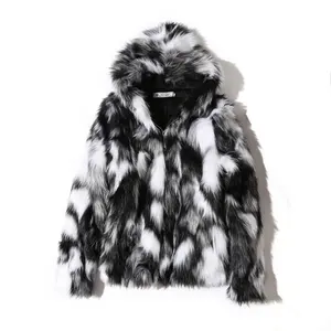 sudadera con capucha chaqueta hombres chaqueta floral Suppliers-Chaquetas con capucha de piel sintética para hombre, abrigos de invierno