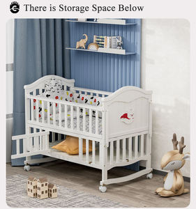 नवजात शिशु के लिए थोक समायोज्य ऊंचाई लकड़ी के बच्चे के बिस्तर - Product Image 4