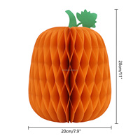 Lanterne citrouille en papier 3D nid d'abeille, centre de table pour fête d'Halloween, écologique, avec aimant, décor pliable, vente en gros