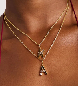 Colgantes de Letras Personalizadas con Iniciales, Chapados en Oro de 18K, Joyería DIY Delicada con Circonitas, Joyería Unisex de Moda - Product Image 3