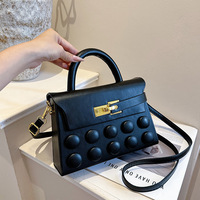 Sac à main 3D à pois pour femme, petit sac mignon en cuir PU avec poignée supérieure et bandoulière, fermoir doré, sac à main tendance