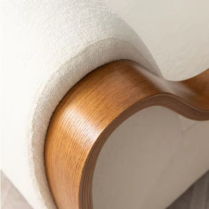 Sofá individual perezoso para sala de estar nórdica, marco de madera maciza, cubiertas de tela, moderno color crema, ergonómico, para el hogar, la Oficina y el dormitorio - Product Image 4