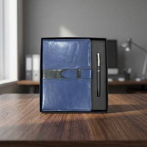 Set de Regalo de Agenda A5 de Cuero PU con Bolígrafo Metálico, Cuaderno de Tapa Dura con 100 Hojas y Estampado UV para Oficina Corporativa, Negocios y Promociones - Product Image 2