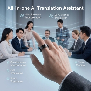 AI Voice Translator Ring with Offline & Live Translate Meeting Summary 5ATM Waterproof Smart Ring - Product Image 1