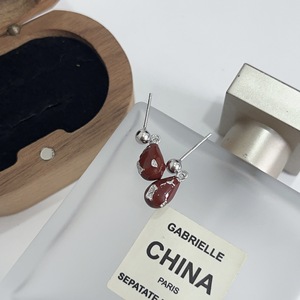 Pendientes de Plata de Ley S925 con Granate Rojo Vino en Forma de Gota, Engaste de Garra, Joyería para Mujer de Uso Diario - Product Image 4