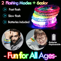 Bracelets LED phosphorescents 4 juillet Fournitures de fête Faveurs Bracelet lumineux clignotant Jouets bâton lumineux Accessoire de fête au néon