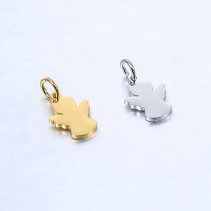 Ciondoli Angelo in Acciaio Inossidabile Placcato Oro per Creazione di Gioielli, Collane e Bracciali - Product Image 1