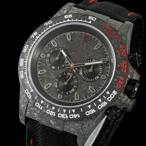 Reloj de Pulsera Cronógrafo Steadfast 4130 de Acero Forjado <span class=keywords><strong>con</strong></span> Esfera Redonda y Agujas Rojas, Estilo RO, para Hombre, Modelo Midnight Circuit - Product Image 3