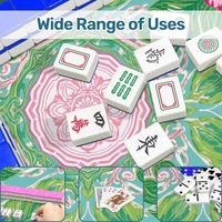 Tapis de Mahjong Américain en Caoutchouc Vert Rose Paradise 31,5 Antidérapant Pliable Portable Luxe Floral Plateau de Jeu Personnalisé Divertissement