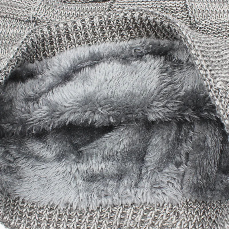 Venta al por mayor Slouch Winter Knit Warm Hat Gorro grueso de ganchillo Fleece Lined Beanie Sombreros para hombres y mujeres