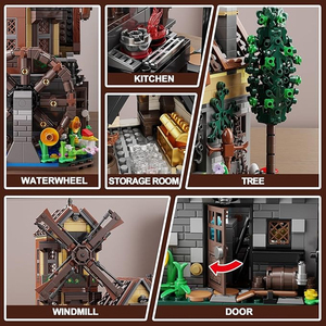 1436 pièces de mini blocs de construction, modèle réaliste de ferme avec lumières, jouet créatif, cadeau pour les enfants de 6 ans et plus - Product Image 3
