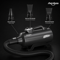 Sèche-cheveux pour chien Shernbao 2400W, double moteur, haute vitesse, séchage rapide, faible bruit 78dB, pour salon professionnel et usage domestique