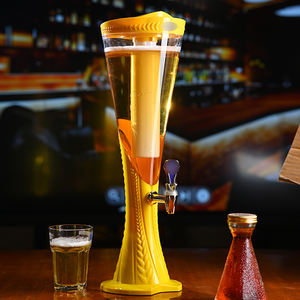 Bar Contenedor de cerveza Dispensador Acero inoxidable Doble grifo Desmontable Tubo de hielo transparente 3L Torre de cerveza - Product Image 3