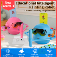 Robot de Peinture Interactif pour Enfants, 100 Cartes de Peinture, Robot de Dessin Intelligent Automatique Musical Interactif pour Enfants
