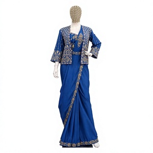 Chaqueta estilo boutique india, sari de seda, sari de boda, sari estilo Bollywood, sari elegante, ropa de fiesta en la playa para mujer, ropa étnica. - Product Image 1
