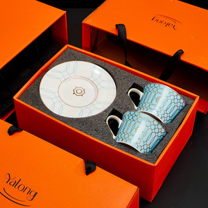 Juego de Tazas de Café de Cerámica Azul en Oferta, Juego de Platos para Té Inglés de Alta Calidad - Product Image 4