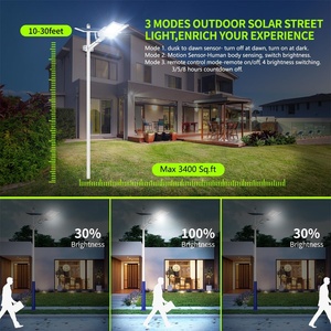 Farola Solar de 2000W con Control Remoto, Sensor de Movimiento, IP67 Impermeable, Lámpara de Poste para Iluminación Comercial de Estacionamientos - Product Image 2
