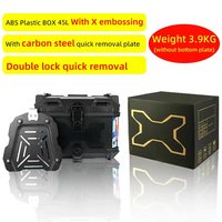 Boîte en plastique pour moto, coffre arrière pour vélo électrique, coffre arrière noir en ABS, boîte en plastique rigide, boîte de rangement étanche, coffre supérieur