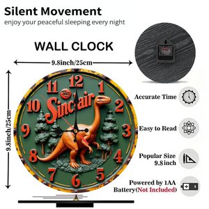 Round Wooden Wall <b>Clock</b> 25x25Cm Retro Quiet <b>Movement</b> Home Hotel Decor - Product Image 5