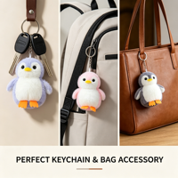 Portachiavi Peluche Pinguino Super Morbido, Mini Animale Imbottito, Ciondolo Carino per Borsa, Giocattolo Antistress per Bambini e Ragazze