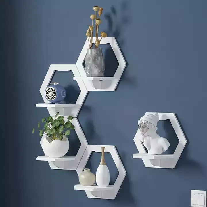 Wall Plastic Decorative Flower Pot Ornament Storage Holders For Bedroom Living Room
