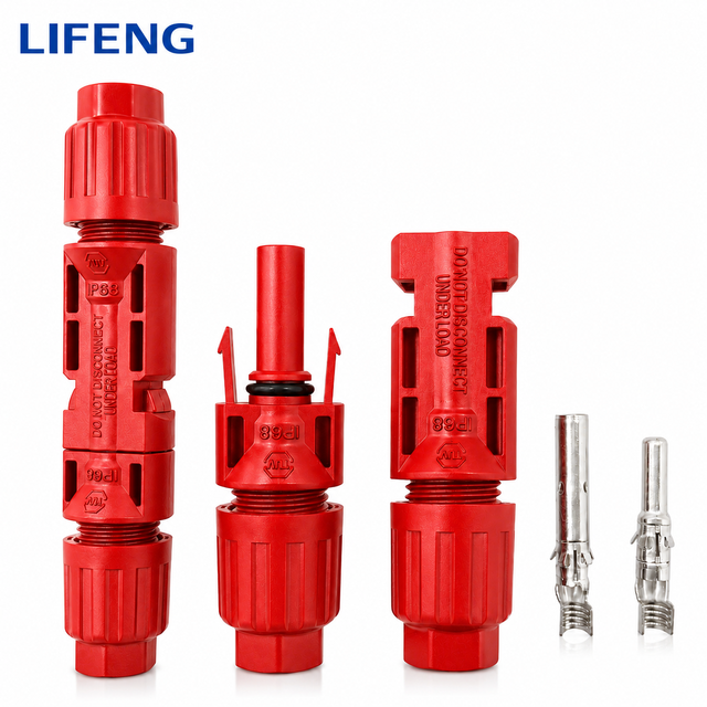 LIFENG 1000V/1500V DC MC4 Compatible Solar PV Connector IP68 Waterproof TUV Certified Male Female Plug for 2.5-6mm² Cable