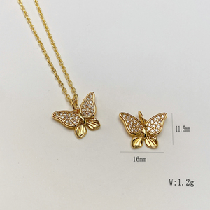 Nouveauté Collier Chaîne à Maillons en Cuivre Plaqué Or 18K Style Classique <span class=keywords><strong>Mylove</strong></span> Cheval Volant Papillon Zircon Verre à Vin Unisexe Cadeau - Product Image 5
