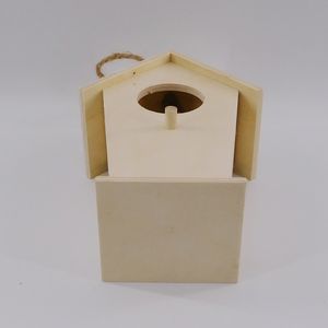 Diy Houten Vogelkooi Ornament Voor Kleine Dieren Opknoping Vogelhuis Kerstversiering Met Graffiti Nest Design - Product Image 5