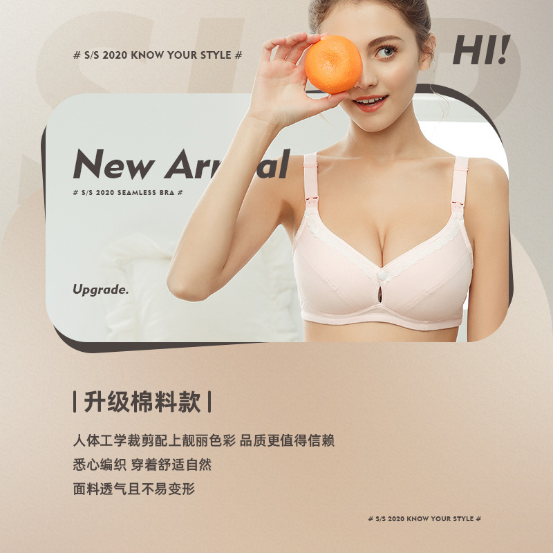 Zerodis Femmes Maternité Soutien-Gorge Allaitement Doux Coton Sommeil sans Fils Confortable Pratique Nursing Bra sous-Vêtements Maman Allaitement Vêtements (-36/80