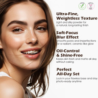 Marque privée Poudre pressée de maquillage de haute qualité OEM Vente en gros Fond de teint végétalien Poudre compacte pressée