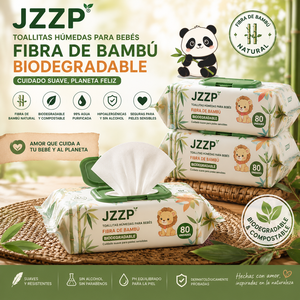 Lingettes pour bébé en bambou biologique, 99% d'<span class=keywords><strong>eau</strong></span> pure, lingettes humides compostables sans plastique, extra épaisses et douces - Product Image 1