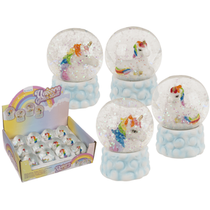 Polyresin Glitter Globe, ยูนิคอร์นบนคลาวด์, - Product Image 1