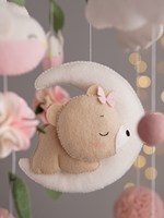Pompons décoratifs en feutre scandinave écologique forêt ours dormant sur la lune jouet doux montessori berceau mobile pour bébé